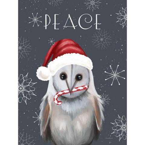 Peace Owl White Modern Wood Framed Art Print by Tyndall, Elizabeth