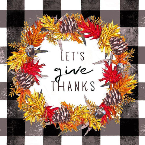 Give Thanks White Modern Wood Framed Art Print with Double Matting by Tyndall, Elizabeth