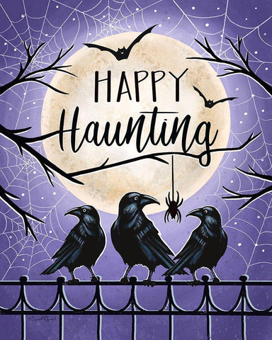 Happy Haunting White Modern Wood Framed Art Print with Double Matting by Tyndall, Elizabeth