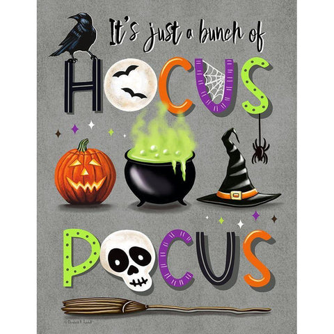 Hocus Pocus Black Modern Wood Framed Art Print with Double Matting by Tyndall, Elizabeth