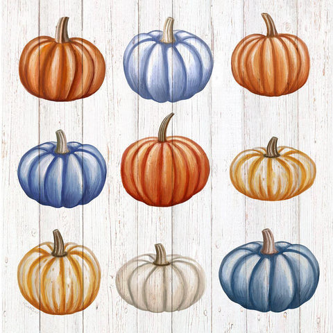 Pumpkins II White Modern Wood Framed Art Print by Tyndall, Elizabeth