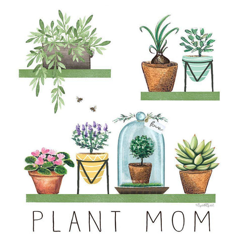 Plant Mom I White Modern Wood Framed Art Print by Tyndall, Elizabeth