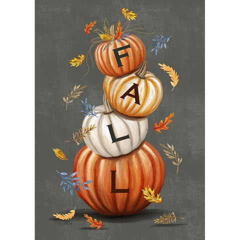 Fall Pumpkins White Modern Wood Framed Art Print by Tyndall, Elizabeth