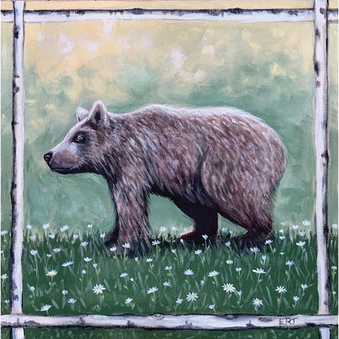 Bear White Modern Wood Framed Art Print by Tyndall, Elizabeth