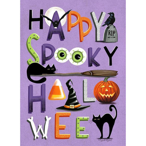 Happy Spooky Black Modern Wood Framed Art Print by Tyndall, Elizabeth