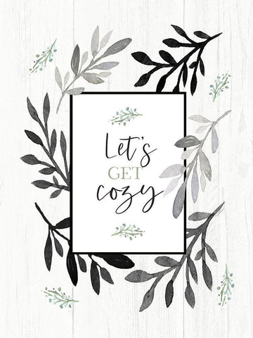Lets Get Cozy White Modern Wood Framed Art Print with Double Matting by Tyndall, Elizabeth