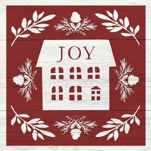 Joy at Home White Modern Wood Framed Art Print with Double Matting by Tyndall, Elizabeth