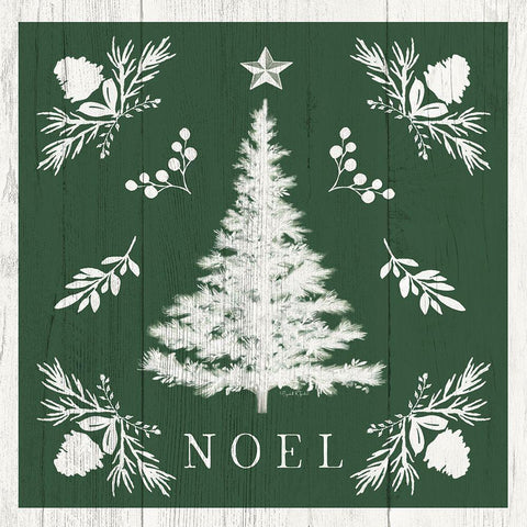 Noel Tree Gold Ornate Wood Framed Art Print with Double Matting by Tyndall, Elizabeth