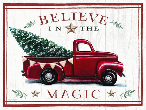 Believe in the Magic Black Ornate Wood Framed Art Print with Double Matting by Tyndall, Elizabeth