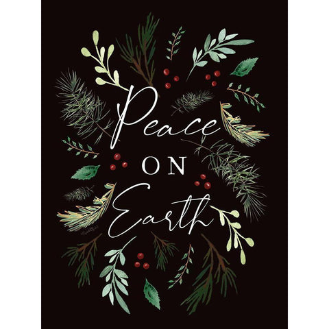 Peace on Earth White Modern Wood Framed Art Print by Tyndall, Elizabeth