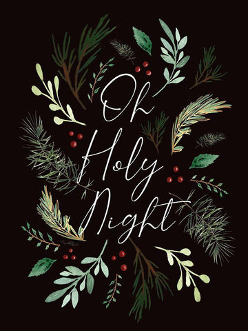 Oh Holy Night Black Ornate Wood Framed Art Print with Double Matting by Tyndall, Elizabeth