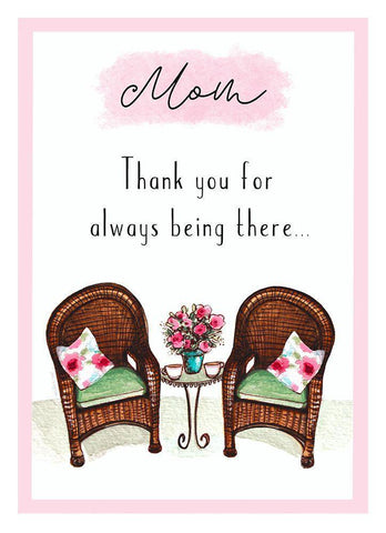 Thanks-Mom White Modern Wood Framed Art Print with Double Matting by Tyndall, Elizabeth