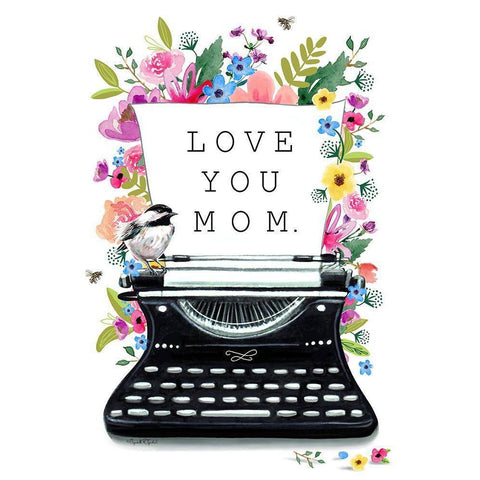 Love You-Mom Black Modern Wood Framed Art Print by Tyndall, Elizabeth