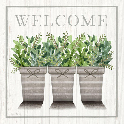 Welcome Black Modern Wood Framed Art Print with Double Matting by Tyndall, Elizabeth