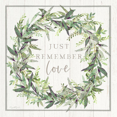 Remember Love White Modern Wood Framed Art Print with Double Matting by Tyndall, Elizabeth