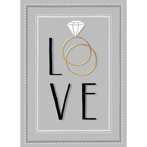 Love White Modern Wood Framed Art Print by Tyndall, Elizabeth