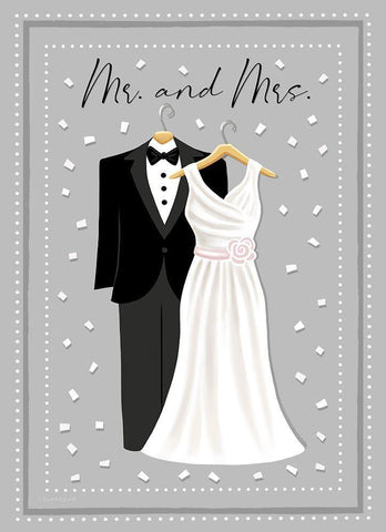 Mr. and Mrs. White Modern Wood Framed Art Print with Double Matting by Tyndall, Elizabeth