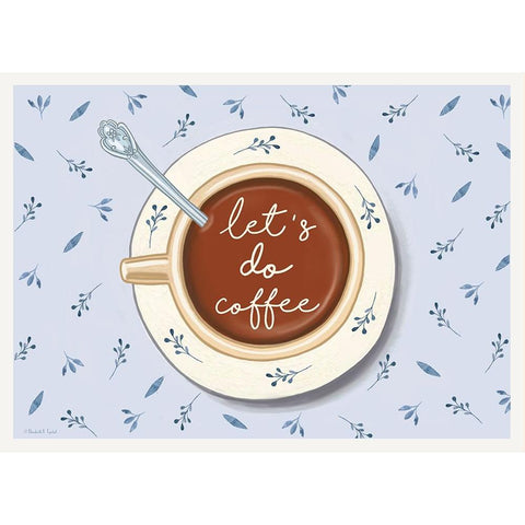 Lets Do Coffee White Modern Wood Framed Art Print by Tyndall, Elizabeth