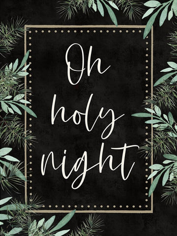 Oh Holy Night Black Ornate Wood Framed Art Print with Double Matting by Tyndall, Elizabeth