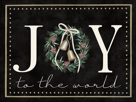 Joy to the World Black Ornate Wood Framed Art Print with Double Matting by Tyndall, Elizabeth