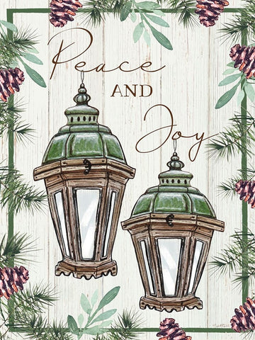 Peace and Joy White Modern Wood Framed Art Print with Double Matting by Tyndall, Elizabeth
