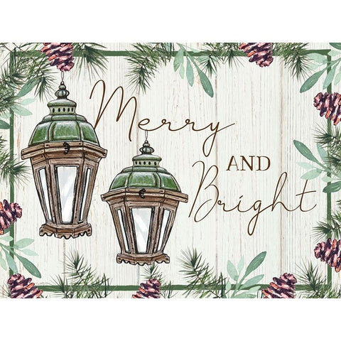 Merry and Bright Black Modern Wood Framed Art Print with Double Matting by Tyndall, Elizabeth