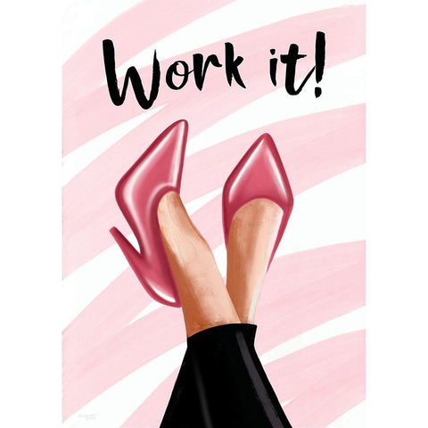 Work It! Black Modern Wood Framed Art Print by Tyndall, Elizabeth