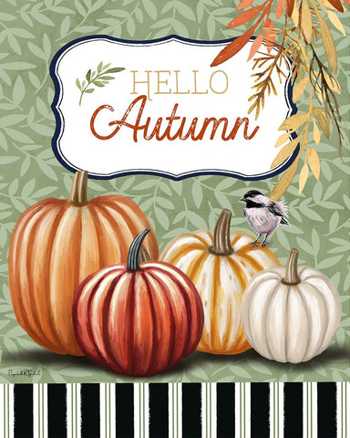 Hello Autumn Black Ornate Wood Framed Art Print with Double Matting by Tyndall, Elizabeth