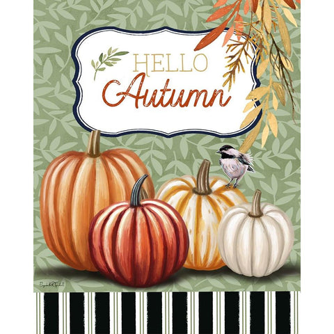 Hello Autumn Black Modern Wood Framed Art Print by Tyndall, Elizabeth