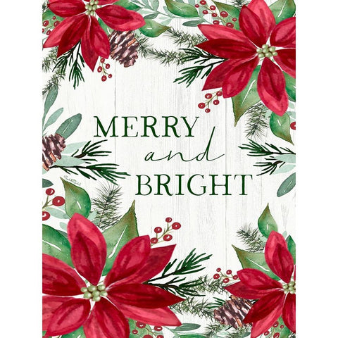 Merry and Bright White Modern Wood Framed Art Print by Tyndall, Elizabeth