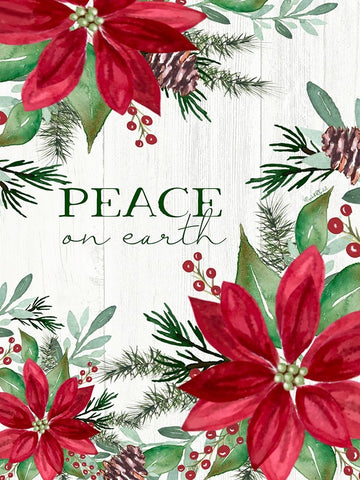 Peace on Earth White Modern Wood Framed Art Print with Double Matting by Tyndall, Elizabeth