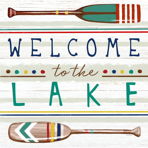 Welcome to the Lake Black Modern Wood Framed Art Print by Tyndall, Elizabeth