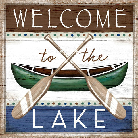 Welcome to the Lake White Modern Wood Framed Art Print with Double Matting by Tyndall, Elizabeth