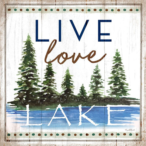 Live, Love, Lake Black Modern Wood Framed Art Print by Tyndall, Elizabeth