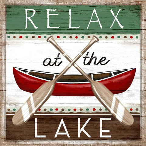 Relax at the Lake Black Ornate Wood Framed Art Print with Double Matting by Tyndall, Elizabeth