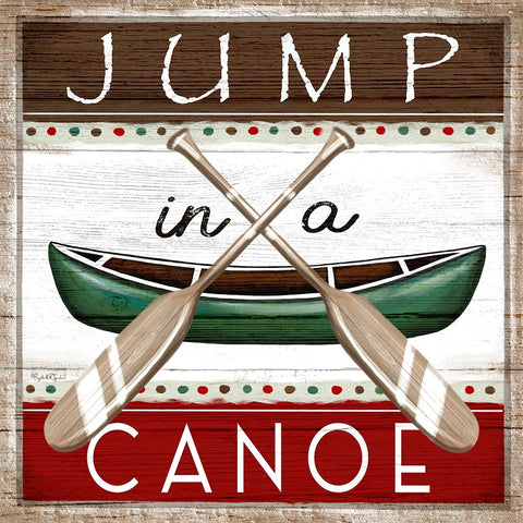 Jump in a Canoe White Modern Wood Framed Art Print with Double Matting by Tyndall, Elizabeth