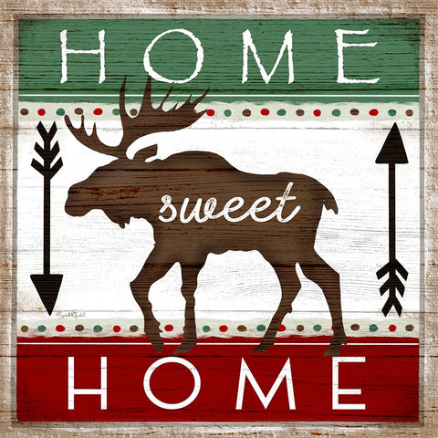 Home Sweet Home White Modern Wood Framed Art Print with Double Matting by Tyndall, Elizabeth