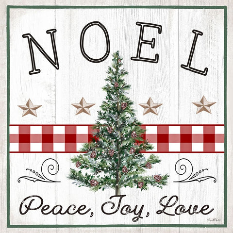 Peace, Joy, Love - Noel Black Modern Wood Framed Art Print by Tyndall, Elizabeth