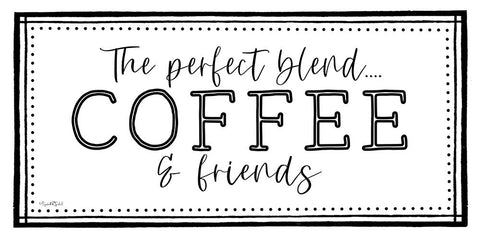Coffee and Friends Black Modern Wood Framed Art Print by Tyndall, Elizabeth