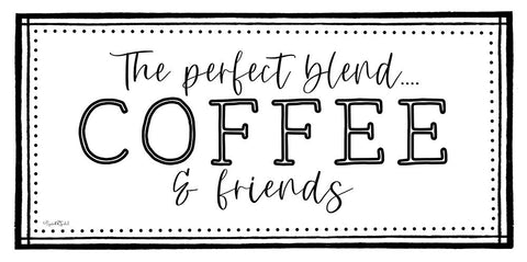 Coffee and Friends White Modern Wood Framed Art Print with Double Matting by Tyndall, Elizabeth