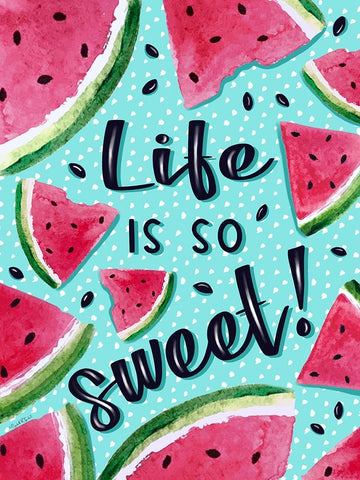 Life is So Sweet White Modern Wood Framed Art Print with Double Matting by Tyndall, Elizabeth