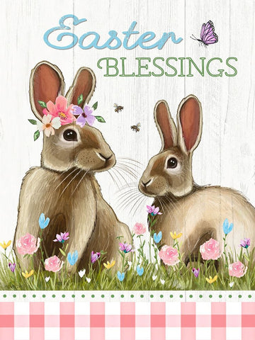 Easter Blessings White Modern Wood Framed Art Print with Double Matting by Tyndall, Elizabeth