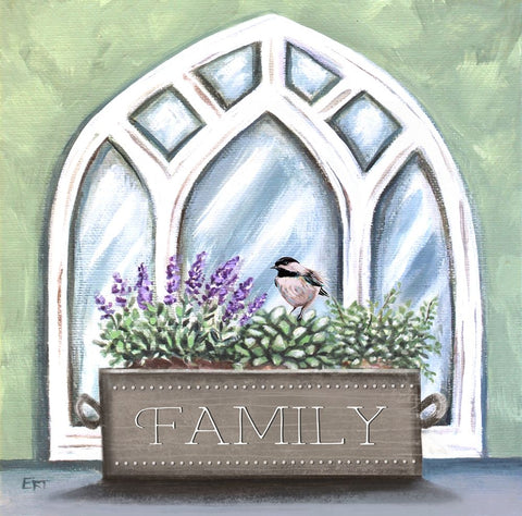 Family White Modern Wood Framed Art Print with Double Matting by Tyndall, Elizabeth