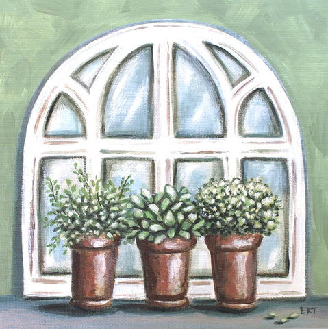 Window Planter II Black Modern Wood Framed Art Print by Tyndall, Elizabeth