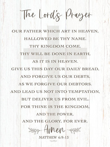 The Lords Prayer Black Modern Wood Framed Art Print by Tyndall, Elizabeth