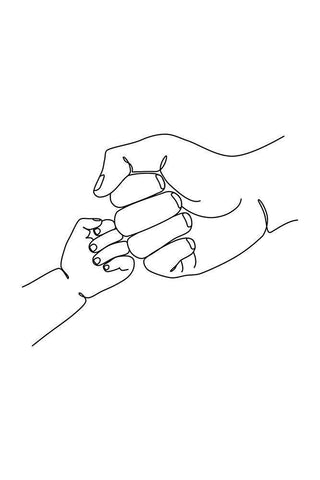 Baby Fist Bump Black Ornate Wood Framed Art Print with Double Matting by JJ Design House