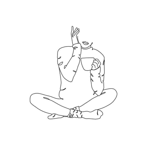 Crossed Legs Gold Ornate Wood Framed Art Print with Double Matting by JJ Design House