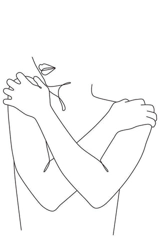 Nude II Black Ornate Wood Framed Art Print with Double Matting by JJ Design House