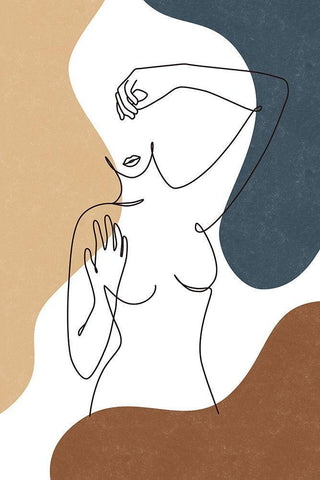 Curves Black Ornate Wood Framed Art Print with Double Matting by JJ Design House