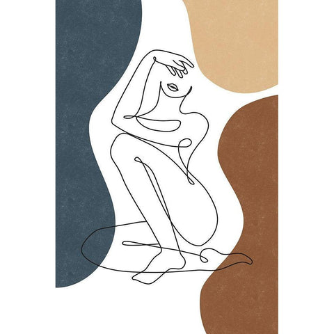 Curves II Black Modern Wood Framed Art Print with Double Matting by JJ Design House